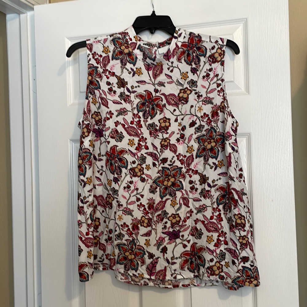 J. Jill Women’s Sleeveless White Floral Blouse Size 1x